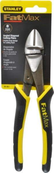 Stanley - 8" OAL, Diagonal Cutter - 1" Jaw Length x 1-1/16" Jaw Width, Oval/Angled Head, Double Injection Molded Handle - Americas Tooling