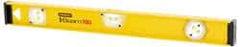 Stanley - 48" Long 3 Vial I-Beam Level - Aluminum, Yellow, 1 Plumb & 2 Level Vials - Americas Tooling