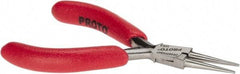 Proto - 4-1/2" OAL, 1-3/64" Jaw Length x 27/64" Jaw Width, Long Nose Mini Pliers - Standard Jaw, Round Nose Head, ESD Cushion Handles, with Spring - Americas Tooling