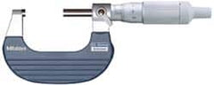 Mitutoyo - 25 to 50mm Range, 0.01mm Graduation, Mechanical Outside Micrometer - Ratchet Stop Thimble, Accurate to 0.0001" - Americas Tooling