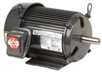 US Motors - 5 hp, TEFC Enclosure, No Thermal Protection, 3,520 RPM, 230/460 Volt, 60 Hz, Three Phase Premium Efficient Motor - Size 184 Frame, Rigid Mount, 1 Speed, Ball Bearings, 12.1/6.1 Full Load Amps, F Class Insulation, Reversible - Americas Tooling