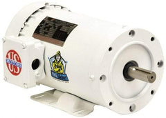 US Motors - 7-1/2 hp, TEFC Enclosure, No Thermal Protection, 1,760 RPM, 208-230/460 Volt, 60 Hz, Three Phase Energy Efficient Motor - Size 213TC Frame, Rigid Mount, 1 Speed, Ball Bearings, 20.1-18.3/9.1 Full Load Amps, F Class Insulation, Reversible - Americas Tooling