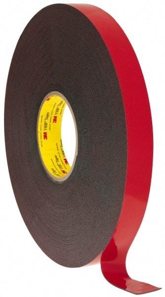 3M - 1" x 36 Yd Acrylic Adhesive Double Sided Tape - 45 mil Thick, Black, Acrylic Foam Liner, Continuous Roll, Series 5952 - Americas Tooling