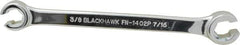 Blackhawk by Proto - 3/8 x 7/16", Full Polish, Open End Flare Nut Wrench - 6 Points, 6-5/16" OAL, Steel, Double End Head - Americas Tooling