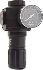 Norgren - 1/2 NPT Port, 220 CFM, Zinc Standard Regulator - 5 to 150 psi Range, 300 Max psi Supply Pressure, 1/4" Gauge Port Thread, 3.15" Wide x 6.67" High - Americas Tooling