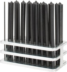 Value Collection - 28 Piece, 3/32 to 17/32", Transfer Punch Set - Round Shank, Comes in Stand - Americas Tooling