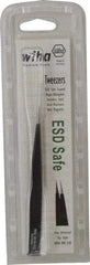 Wiha - 5-1/8" OAL AA-SA ESD Safe Tweezers - Universal Fine Point - Americas Tooling