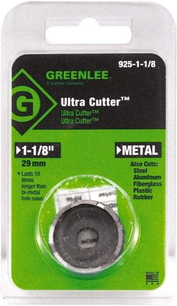 Greenlee - 1-1/8" Diam, 0.53" Cutting Depth, Hole Saw - High Speed Steel Saw, Toothed Edge - Americas Tooling