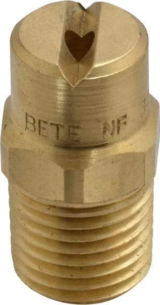 Bete Fog Nozzle - 1/4" Pipe, 65° Spray Angle, Brass, Standard Fan Nozzle - Male Connection, 4.74 Gal per min at 100 psi, 0.141" Orifice Diam - Americas Tooling
