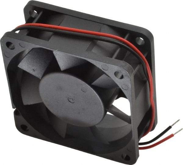 Value Collection - 24 Volts, DC, 20 CFM, Square Tube Axial Fan - 0.12 Amp Rating, 3,500 to 3,800 RPM, 2.36" High x 2.36" Wide x 1" Deep - Americas Tooling