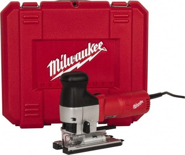 Milwaukee Tool - 6.2 Amp, 500 to 3,000 SPM, 1 Inch Stroke Length, Electric Jigsaw - 120V, 9-1/2 Ft. Cord Length, 45° Cutting Angle - Americas Tooling