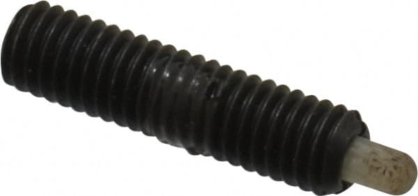 Gibraltar - 10-32, 3/4" Thread Length, 1/8" Plunger Projection, Steel Threaded Spring Plunger - 0.09 - 0.092" Max Plunger Diam, 3/4" Plunger Length, 1.3 Lb Init End Force, 2.7 Lb Final End Force - Americas Tooling