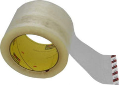 3M - 3" x 55 Yd Clear Rubber Adhesive Sealing Tape - Polypropylene Film Backing, 3.1 mil Thick, 70 Lb Tensile Strength, Series 375 - Americas Tooling