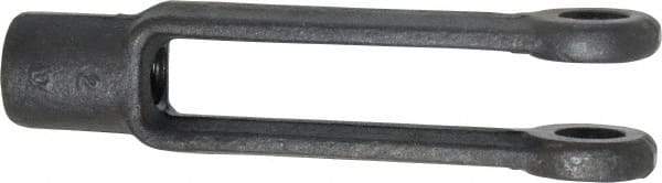 Jergens - 1/2-13 Thread, 1-1/8" Yoke Width, Carbon Steel, Tapped Yoke - 1/2" Hole Diam, 3-1/16" Hole Center to Neck, 15/16" Yoke Arm Height, 13/16" Neck Diam, 1-1/8" Neck Length, 4-3/16" OAL - Americas Tooling