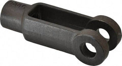 Jergens - 3/4-10 Thread, 1-1/2" Yoke Width, Carbon Steel, Tapped Yoke - 5/8" Hole Diam, 2-3/4" Hole Center to Neck, 1-3/8" Yoke Arm Height, 1-1/8" Neck Diam, 1-1/4" Neck Length, 4" OAL - Americas Tooling