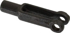 Jergens - 10-32 Thread, 7/16" Yoke Width, Carbon Steel, Tapped Yoke - 3/16" Hole Diam, 1" Hole Center to Neck, 3/8" Yoke Arm Height, 5/16" Neck Diam, 9/16" Neck Length, 1-9/16" OAL - Americas Tooling