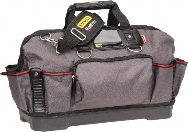 Stanley - 16 Pocket Black & Gray Polyester Tool Bag - 9-1/4" Wide x 19-1/4" Deep x 12-3/4" High - Americas Tooling