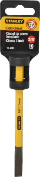 Stanley - 5-9/16" OAL x 3/8" Blade Width Cold Chisel - 3/8" Tip, 3/8" Stock, Chrome Vanadium Steel Handle - Americas Tooling