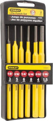 Stanley - 6 Piece, 1/16 to 5/16", Pin Punch Set - Hex Shank, Comes in Plastic Case - Americas Tooling