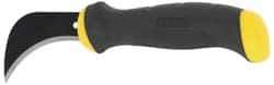 Stanley - Fixed Linoleum Knife - 3" Blade, Yellow & Black Bi-Material Rubber Grip Handle, 1 Blade Included - Americas Tooling