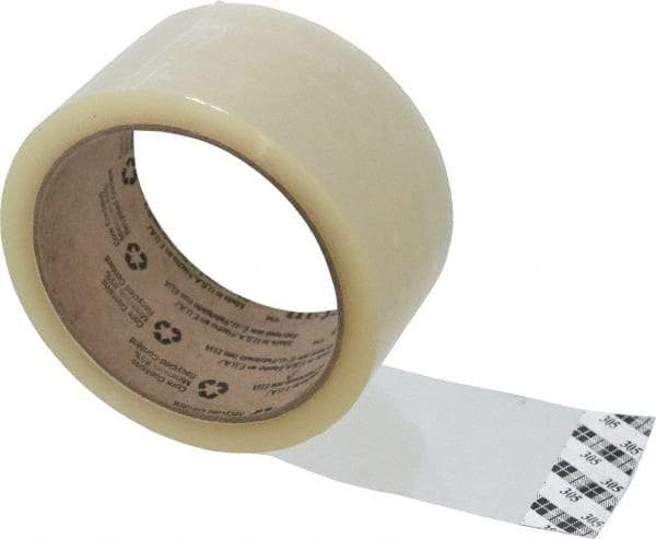 3M - 2" x 55 Yd Clear Acrylic Adhesive Sealing Tape - Polypropylene Film Backing, 1.8 mil Thick, 19 Lb Tensile Strength, Series 305 - Americas Tooling