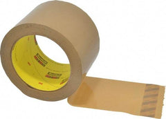 3M - 3" x 55 Yd Natural (Color) Rubber Adhesive Sealing Tape - Polypropylene Film Backing, 3.1 mil Thick, 70 Lb Tensile Strength, Series 375 - Americas Tooling