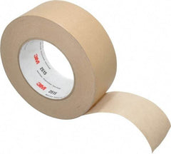 3M - 2" Wide x 60 Yd Long Tan Paper Masking Tape - Series 2515, 6.7 mil Thick, 36 In/Lb Tensile Strength - Americas Tooling