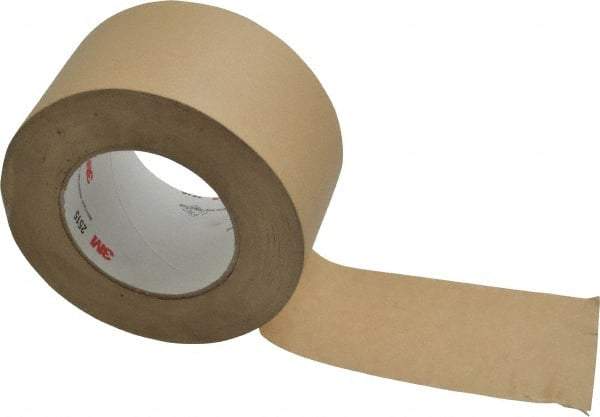 3M - 3" Wide x 60 Yd Long Tan Paper Masking Tape - Series 2515, 6.7 mil Thick, 36 In/Lb Tensile Strength - Americas Tooling