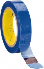 3M - 1" Wide x 72 Yd Long Blue Polyester Film Painter's Tape - Series 8901, 2.3 mil Thick, 26 In/Lb Tensile Strength - Americas Tooling