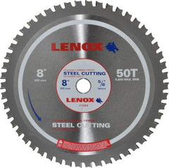 Lenox - 8" Diam, 5/8" Arbor Hole Diam, 50 Tooth Wet & Dry Cut Saw Blade - Titanium Carbide-Tipped, General Purpose Action, Standard Round Arbor - Americas Tooling