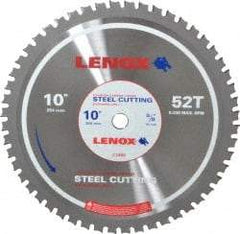 Lenox - 10" Diam, 5/8" Arbor Hole Diam, 52 Tooth Wet & Dry Cut Saw Blade - Titanium Carbide-Tipped, General Purpose Action, Standard Round Arbor - Americas Tooling