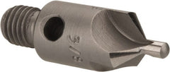 Made in USA - 1-1/8" OAL, 3/8" Head Diam, 3 Flute, 100° Incl Angle, Integral Pilot, Adjustable Stop Countersink - Americas Tooling