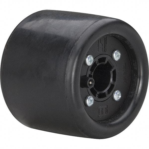 Dynabrade - 3-1/4" Wheel OD, 3" Wheel Width, 7,000 RPM, Aluminum, Pneumatic Wheel with Hub - 10-11/16" Long x 3" Wide, 5/8" Wheel Arbor Hole, For Use with 13204, 13505, 13515 & 13520 Dynastraight Air-Powered Abrasive Finishing Tools - Americas Tooling