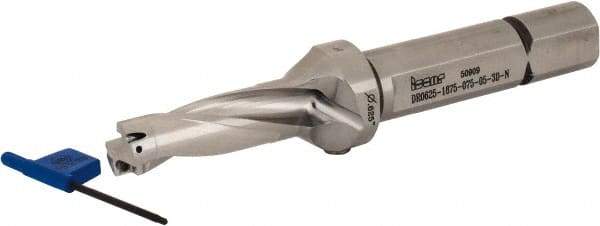 Iscar - 1.88" Max Drill Depth, 3xD, 5/8" Diam, Indexable Insert Drill - 2 Inserts, 3/4" Shank Diam, Straight Shank - Americas Tooling