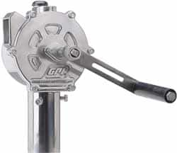 GPI - 3/4" Outlet, 10 GPM, Aluminum Hand Operated Rotary Pump - For 15, 30 & 55 Gal Drums, For Diesel Fuel, Kerosene, Medium Weight Oils & Gasoline - Americas Tooling