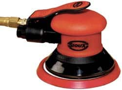 Sioux Tools - 12,000 OPM, 13 CFM Air Consumption, Palm Air Orbital Sander - Round Pad, 1/4 NPT Inlet - Americas Tooling