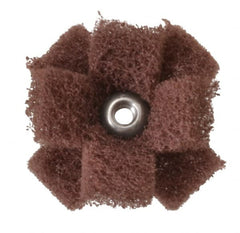 Merit Abrasives - 1-1/2" Diam Medium Density Cross Buff - 2 Plys, 8-32 Thread, Very Fine Grade, 23,000 Max RPM - Americas Tooling