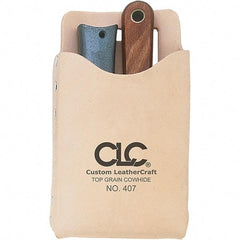 CLC - General Purpose Holster with 1 Pocket - Leather, Natural (Color), 4-1/4" Wide x 7-1/2" High x 1" Deep - Americas Tooling