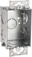 Cooper Crouse-Hinds - 1 Gang, (7) 1/2" Knockouts, Steel Rectangle Switch Box - 3" Overall Height x 2" Overall Width x 2" Overall Depth - Americas Tooling