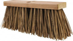 Rubbermaid - 16" Rough Surface Palmyra Push Broom - 6" Bristle Length, Wood Block, Tapered Handle Connection, Handle Sold Separately - Americas Tooling