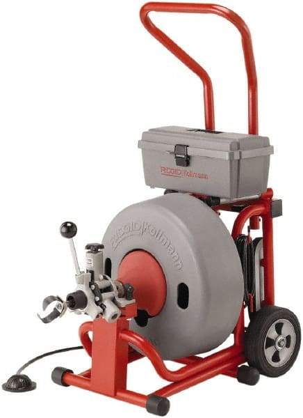 Ridgid - Electric Battery Drain Cleaning Machine - For 3" to 6" Pipe, 5/8" x 100' Cable, 285 Max RPM - Americas Tooling