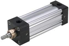 Parker - 6" Stroke x 5" Bore Double Acting Air Cylinder - 1/2 Port, 3/4-16 Rod Thread, 250 Max psi, -10 to 165°F - Americas Tooling