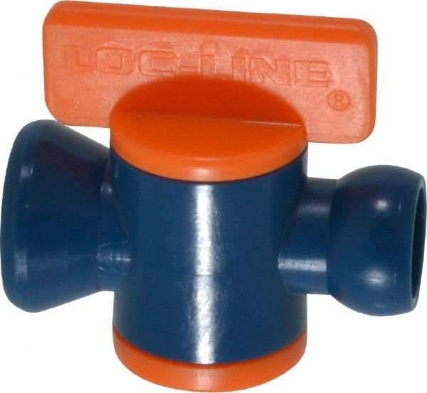 Loc-Line - 10 Piece, 1/4" ID Coolant Hose In-Line Valve - Female to Ball Connection, Acetal Copolymer Body, Unthreaded, Use with Loc-Line Modular Hose Systems - Americas Tooling