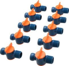 Loc-Line - 10 Piece, 1/2" ID Coolant Hose NPT Valve - Male to Female Connection, Acetal Copolymer Body, 1/2 NPT, Use with Loc-Line Modular Hose Systems - Americas Tooling