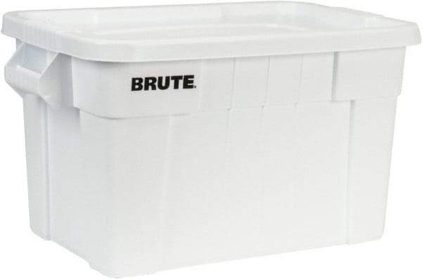 Rubbermaid - 20 Gal, 400 Lb Load Capacity White Polyethylene Tote Container - Nesting, 27.9" Long x 17.4" Wide x 15.1" High, Lid Included - Americas Tooling