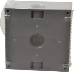 Cooper Crouse-Hinds - 2 Gang, (5) 3/4" Knockouts, Aluminum Rectangle Outlet Box - 4-9/16" Overall Height x 4-5/8" Overall Width x 2-1/16" Overall Depth, Weather Resistant - Americas Tooling