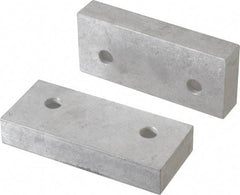 Gibraltar - 4-1/8" Wide x 1-3/4" High x 3/4" Thick, Flat/No Step Vise Jaw - Soft, Aluminum, Fixed Jaw, Compatible with 4" Vises - Americas Tooling