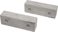 Gibraltar - 6-1/8" Wide x 2" High x 1-1/2" Thick, Flat/No Step Vise Jaw - Soft, Aluminum, Fixed Jaw, Compatible with 6" Vises - Americas Tooling