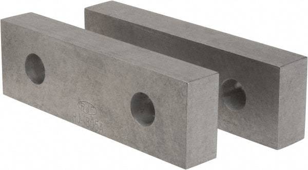 Gibraltar - 8-1/8" Wide x 2-1/2" High x 1-1/4" Thick, Flat/No Step Vise Jaw - Soft, Aluminum, Fixed Jaw, Compatible with 8" Vises - Americas Tooling