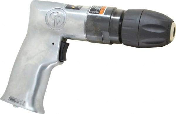 Chicago Pneumatic - 3/8" Keyless Chuck - Pistol Grip Handle, 2,400 RPM, 1.42 LPS, 3 CFM, 0.5 hp, 90 psi - Americas Tooling